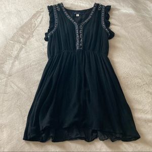 Blue Rain Large Black Embroidered Dress